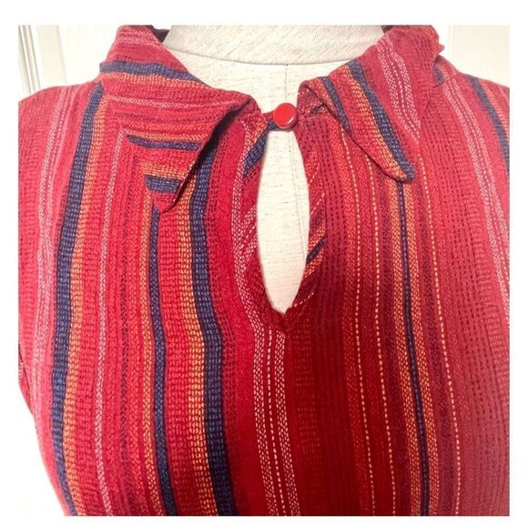 Monteau red sleeveless striped top - Picture 3 of 12